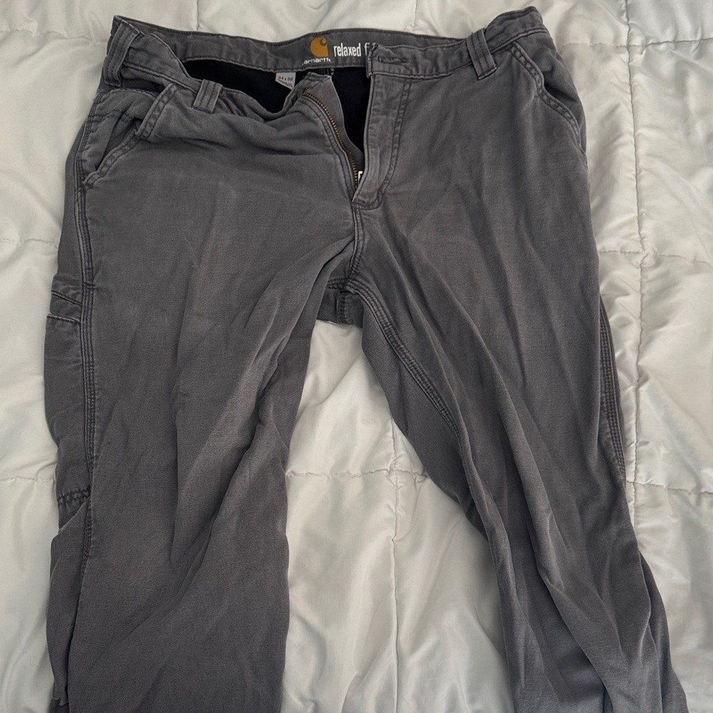 Carhartt Gray Cargo Pants with Straight Leg
